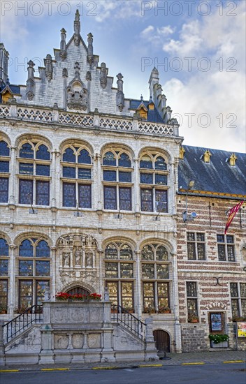 16th century Gothic town hall, townhall of the city Zoutleeuw, province of Flemish Brabant,