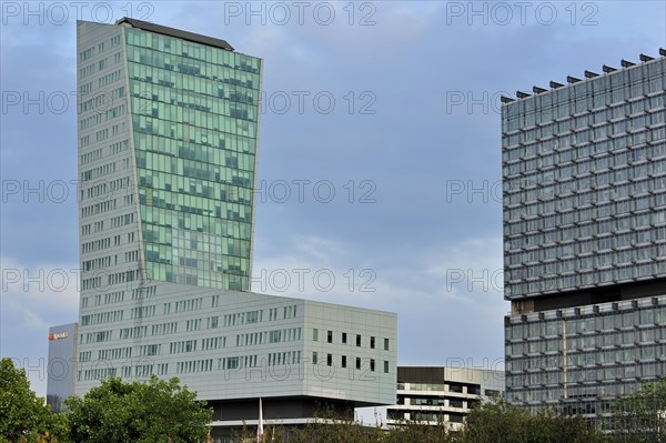 The modern office buildings Tour de Lille and Tour Lilleurope at the Euralille quarter in Lille,