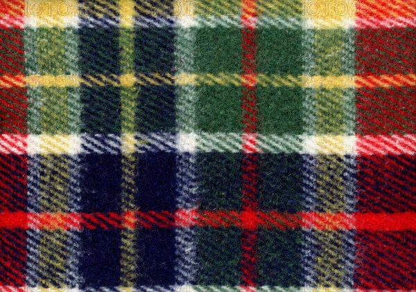 Red green blue and yellow tartan fabric texture background