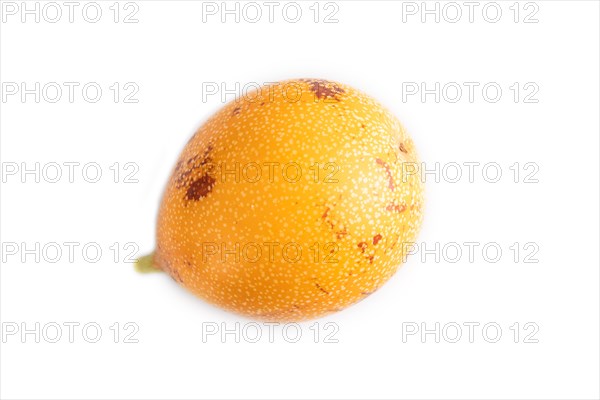 Granadilla isolated on white background. Top view, flat lay. Tropical, healthy food, summer,