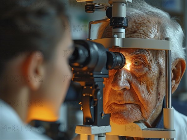 Examination at the ophthalmologist, prevention of poor eyesight, cataracts, blindness, retinal