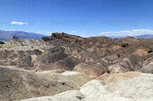 Landscape at Zabriskie Point, Death Valley National Park, Mojave Desert, California, Nevada,