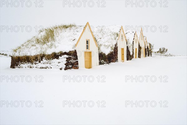 Grass sod houses, peat farm or peat museum Glaumbaer or Glaumbaer, Skagafjoerour, Norourland