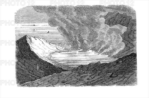 Crater of the island of Ferdinandea (Nerita), also Isola Ferdinandea, sunken volcanic island in the