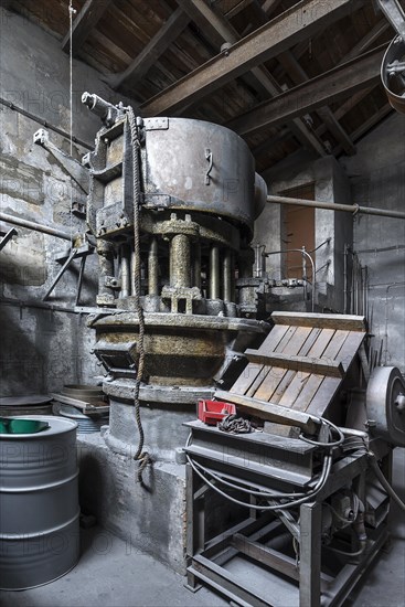Zinc powder production room in a metal powder mill, founded around 1900, Igensdorf, Upper