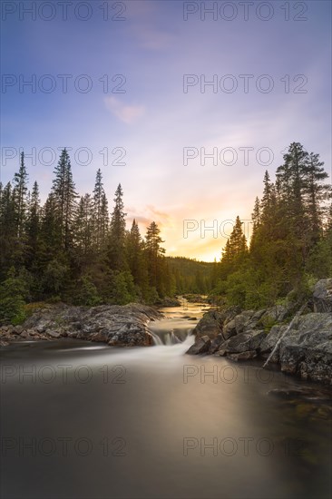 Austbygdae, waterfall, river, Tinn, Vestfold og Telemark, Norway, Europe