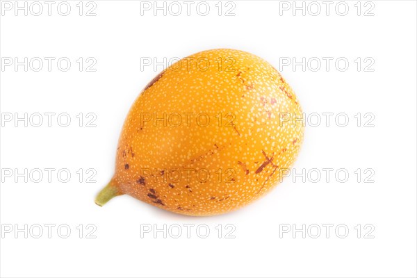 Granadilla isolated on white background. Side view. Tropical, healthy food, summer, exotic,