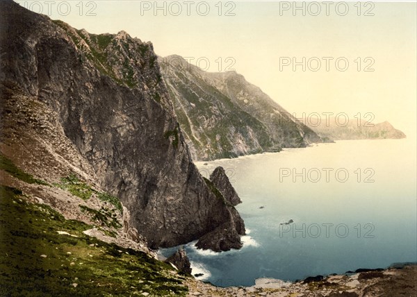 Achill Head, County Mayo, Ireland, c. 1890, Historic, digitally restored reproduction from a 19th