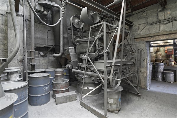 Zinc powder production room in a metal powder mill, founded around 1900, Igensdorf, Upper