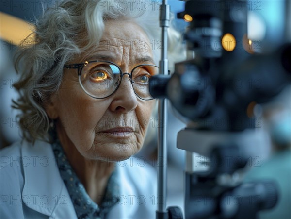 Examination at the ophthalmologist, prevention of poor eyesight, cataracts, blindness, retinal