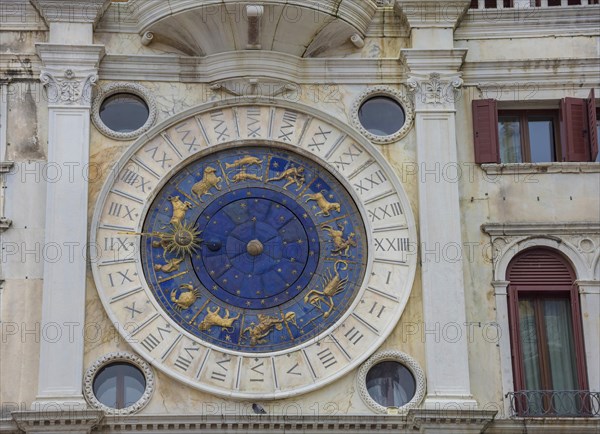 Astronomical clock of the St. Mark Clock Tower (Torre dell Orologio) in San Marco Square, famous