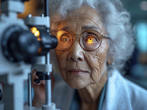 Examination at the ophthalmologist, prevention of poor eyesight, cataracts, blindness, retinal