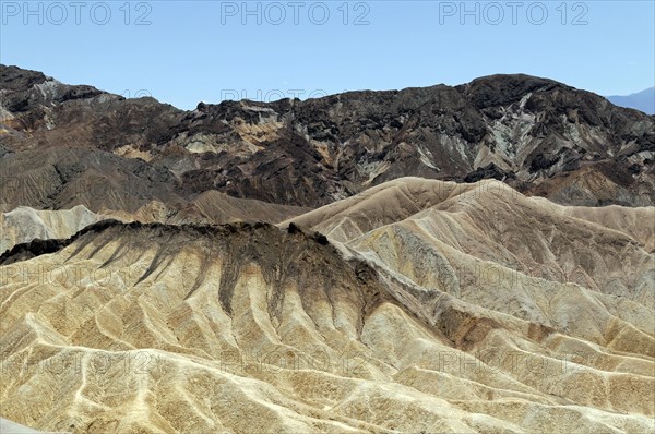 Landscape at Zabriskie Point, Death Valley National Park, Mojave Desert, California, Nevada,