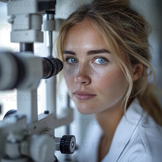 Examination at the ophthalmologist, prevention of poor eyesight, cataracts, blindness, retinal