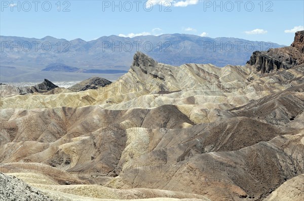 Landscape at Zabriskie Point, Death Valley National Park, Mojave Desert, California, Nevada,