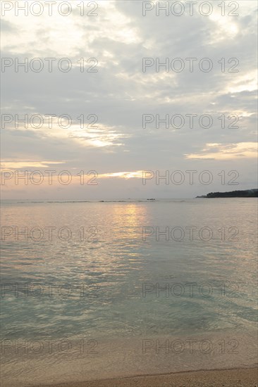 Lombok and Gili Air islands, overcast, cloudy day, sky and sea. Vacation, travel, tropics concept,