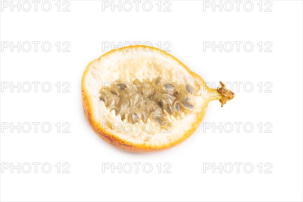 Granadilla isolated on white background. Side view. Tropical, healthy food, summer, exotic,