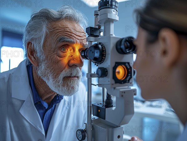 Examination at the ophthalmologist, prevention of poor eyesight, cataracts, blindness, retinal
