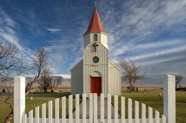 Church, peat farm or peat museum Glaumbaer or Glaumbaer, Skagafjoerour, Norourland vestra, Iceland,
