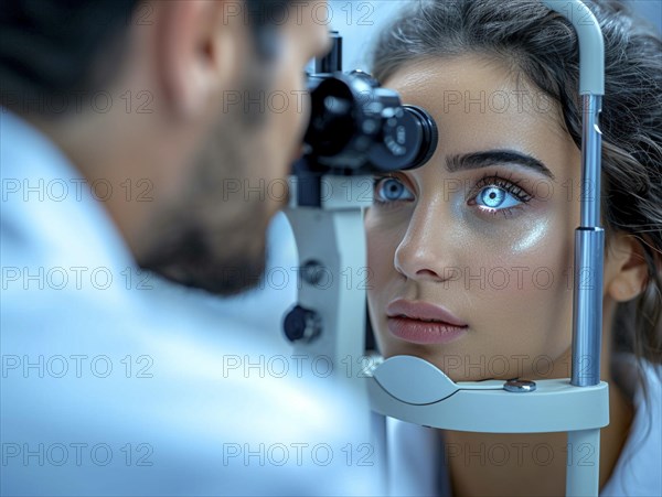 Examination at the ophthalmologist, prevention of poor eyesight, cataracts, blindness, retinal