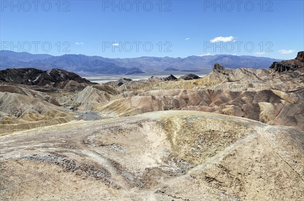 Landscape at Zabriskie Point, Death Valley National Park, Mojave Desert, California, Nevada,