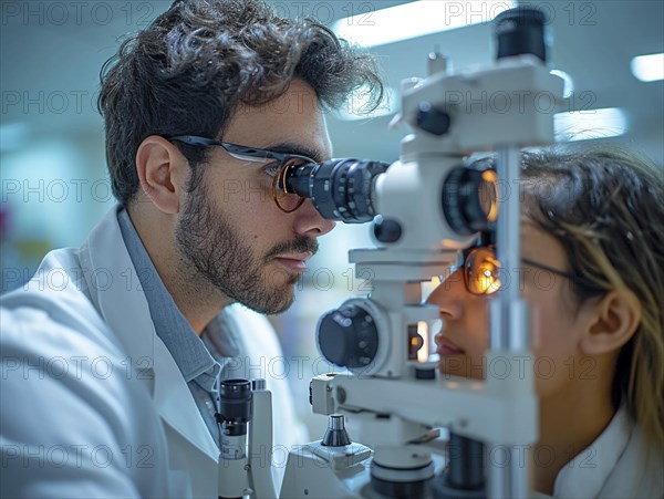 Examination at the ophthalmologist, prevention of poor eyesight, cataracts, blindness, retinal