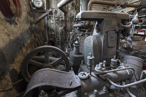 Engine room of a metal powder mill, founded around 1900, Igensdorf, Upper Franconia, Bavaria,