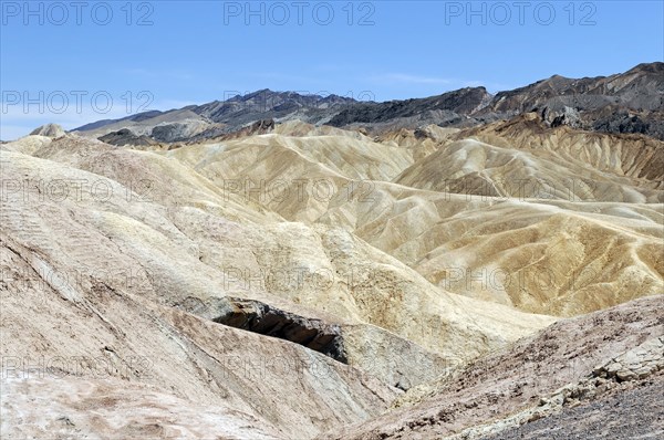 Landscape at Zabriskie Point, Death Valley National Park, Mojave Desert, California, Nevada,