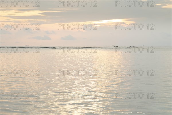 Lombok and Gili Air islands, overcast, cloudy day, sky and sea. Vacation, travel, tropics concept,