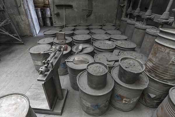 Zinc powder production room in a metal powder mill, founded around 1900, Igensdorf, Upper