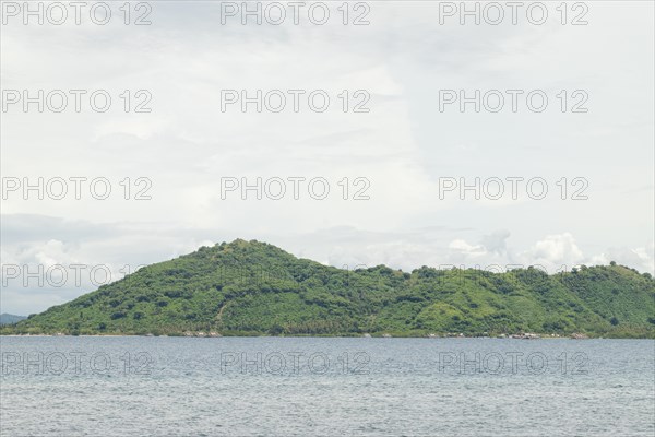 Lombok and Gili Air islands, overcast, cloudy day, sky and sea. Vacation, travel, tropics concept,