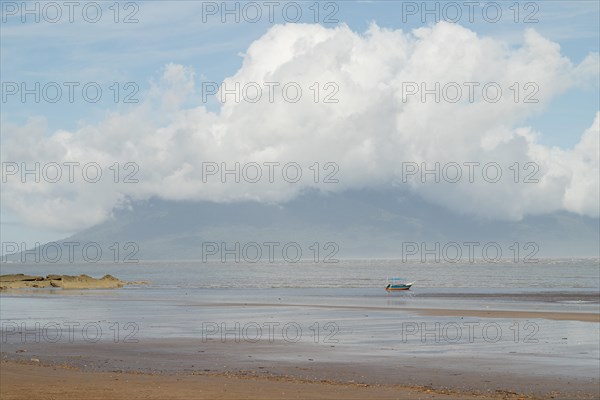 Bako national park, sea sandy beach, sunny day, blue sky and sea. Vacation, travel, tropics