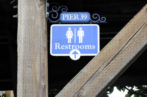 Restrooms, toilets, near Fisherman's Wharf and Pier 39 in San Francisco, California, San Francisco,