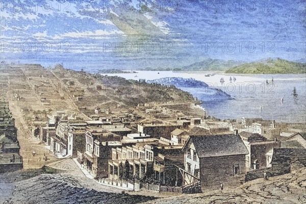 The Golden Gate in San Francisco, California in the 1870s, from: American Pictures Drawn With Pen