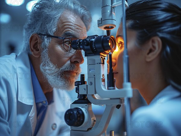 Examination at the ophthalmologist, prevention of poor eyesight, cataracts, blindness, retinal