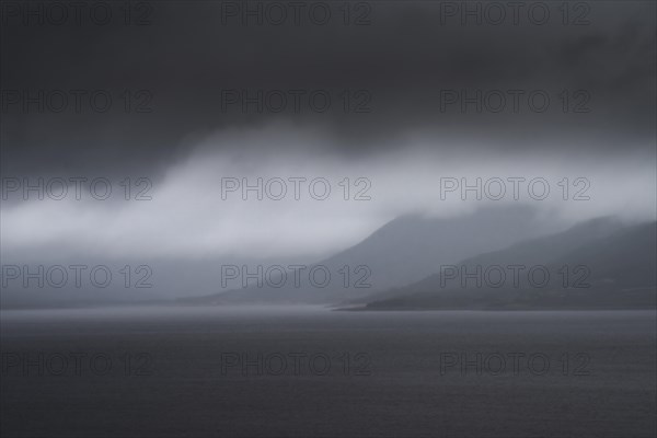 Uncomfortable atmosphere at Soenstevatn, landscape format, light mood, storm, rain, Uvdal, Viken,