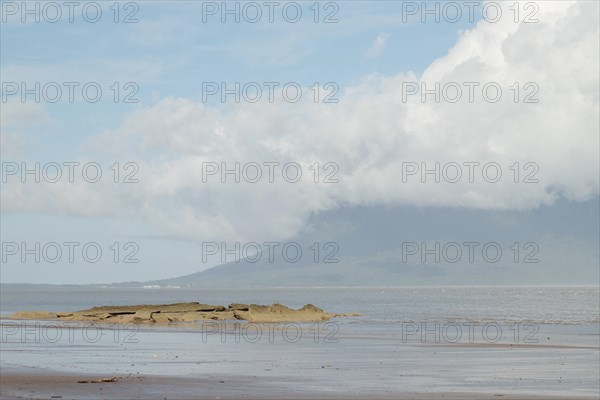 Bako national park, sea sandy beach, sunny day, blue sky and sea. Vacation, travel, tropics