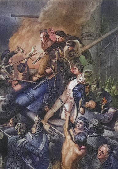 The Death of Captain Faulknor, Robert Faulknor the Younger (1763-1795) was a Royal Navy officer in