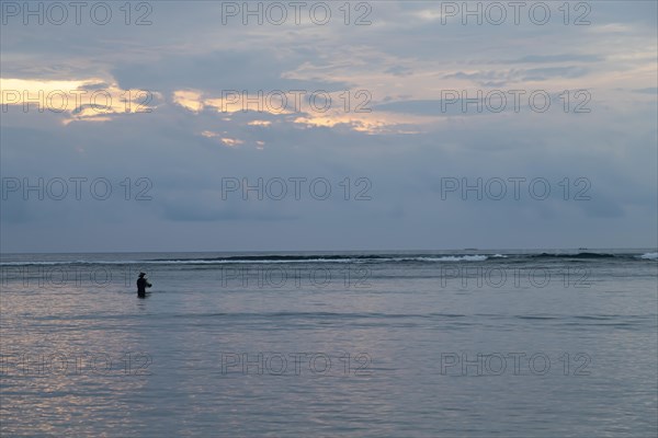 Lombok and Gili Air islands, overcast, cloudy day, sky and sea. Vacation, travel, tropics concept,