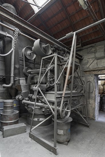 Zinc powder production room in a metal powder mill, founded around 1900, Igensdorf, Upper