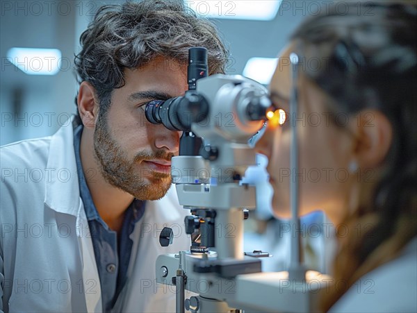 Examination at the ophthalmologist, prevention of poor eyesight, cataracts, blindness, retinal