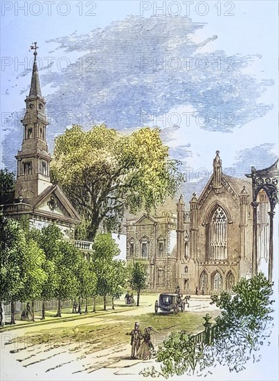 Saint Mark's Church in-the-Bowery New York in the 1870s. From American Pictures Drawn With Pen And