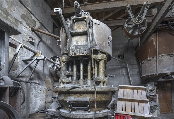 Zinc powder production room in a metal powder mill, founded around 1900, Igensdorf, Upper
