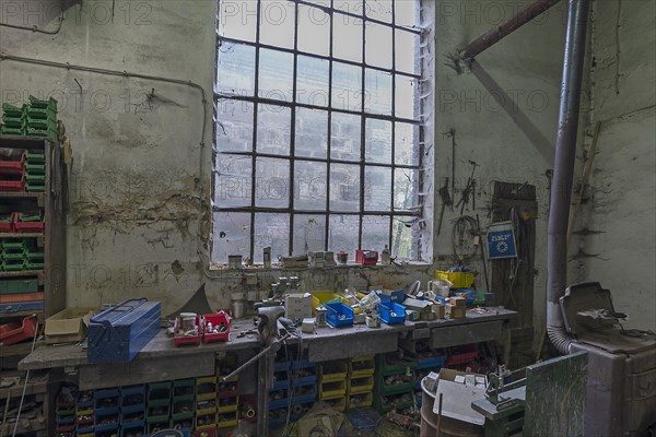 Workshop of a metal powder mill, founded around 1900, Igensdorf, Upper Franconia, Bavaria, Germany,