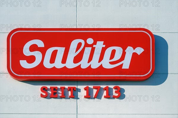 Lettering and logo, Saliter Milchwerk, Obergünzburg, Allgäu, Bavaria, Germany, Europe