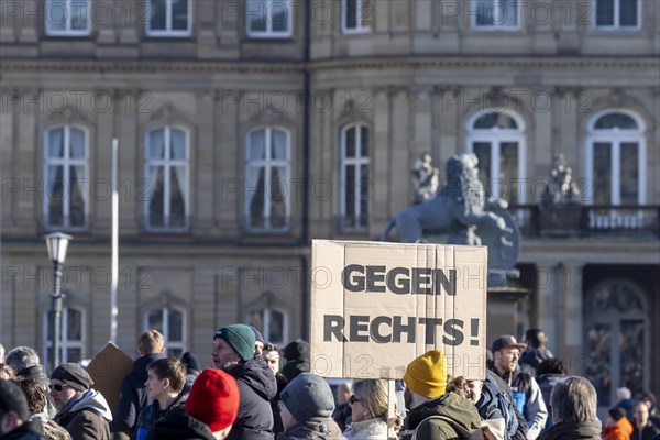 Against right-wing extremism, fascism and the AfD, large demonstration on Schlossplatz with 20, 000