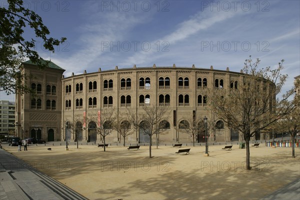 Plaza de Toros de Granada Spain historical building, sight, arena, blue sky