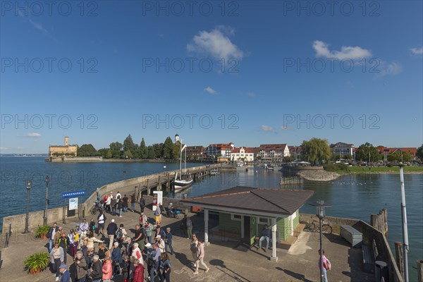Langenargen on Lake Constance, jetty, Montfort Castle, Moorish architectural style, tower,