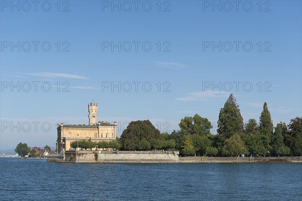 Langenargen on Lake Constance, Montfort Castle, Moorish architectural style, tower, peninsula,