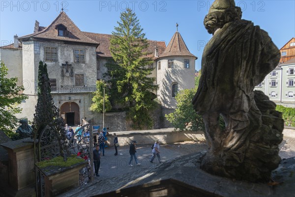 Meersburg on Lake Constance, Old Castle, residential castle, tourists, Baden-Württemberg, Germany,